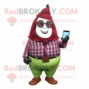 Maroon Pear maskot kostume...