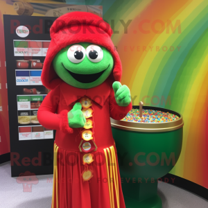 Red Pot Of Gold Maskottchen...