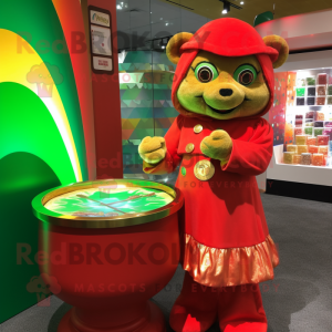 Red Pot Of Gold Maskottchen...