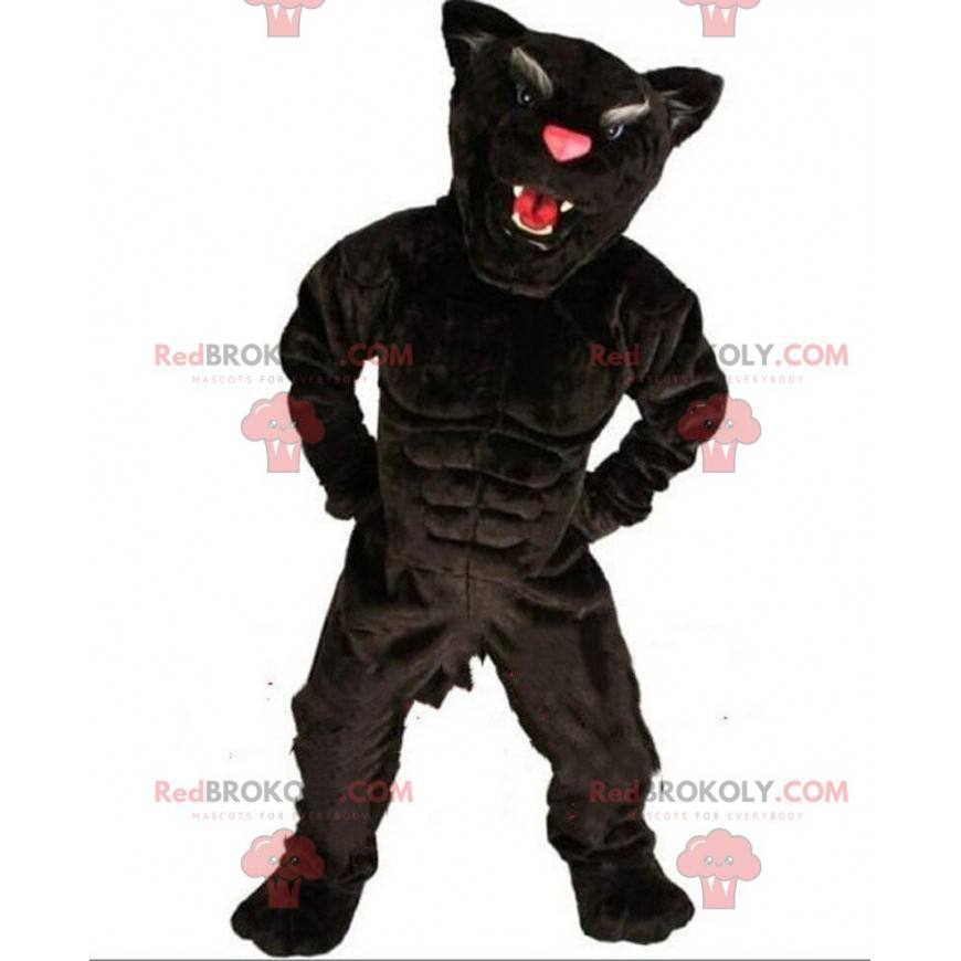 Mascote de pantera negra, fantasia de felino negro -
