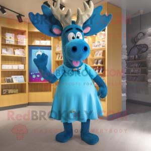 Blue Moose mascotte kostuum...