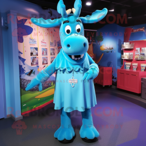 Blue Moose mascotte kostuum...