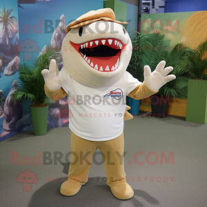 Cream Shark maskot kostym...