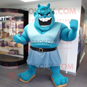 Teal Strongman mascotte...