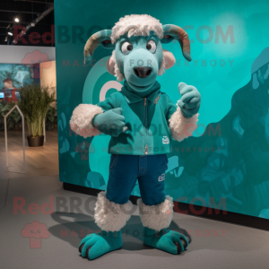 Teal Ram mascotte kostuum...