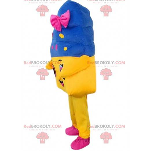 Giant ice cream mascot, colorful ice cream pot costume -
