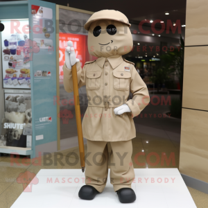 Beige Soldier maskot...