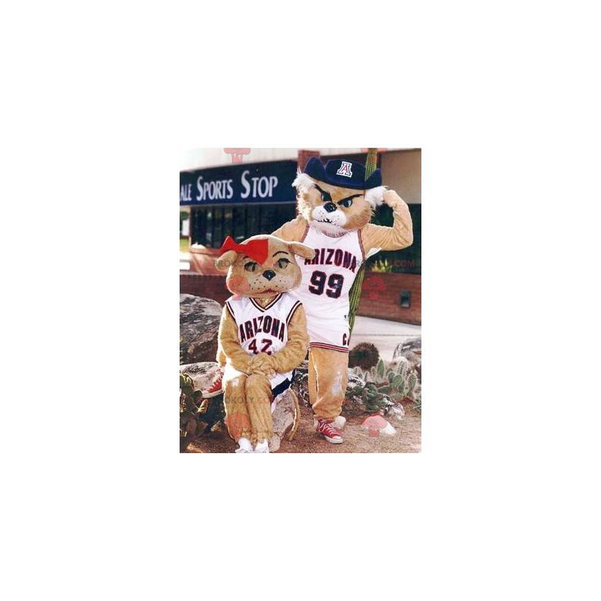 2 tiger mascots: a male and a female - Redbrokoly.com