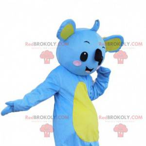 Mascotte koala blu e giallo, costume koala - Redbrokoly.com