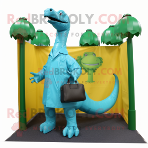 Cyan Brachiosaurus mascotte...