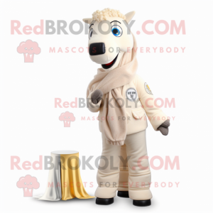 Cream Horse maskot drakt...