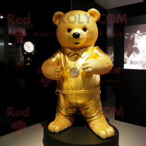 Gouden teddybeer mascotte...