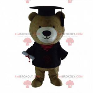 Mascotte de nounours diplômé, costume de diplômé, d'étudiant -