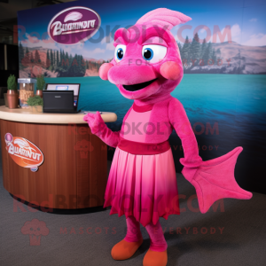 Magenta Zalm mascotte...