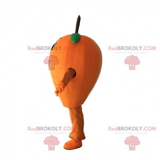 Mascot naranja níspero, traje naranja, fruta gigante -
