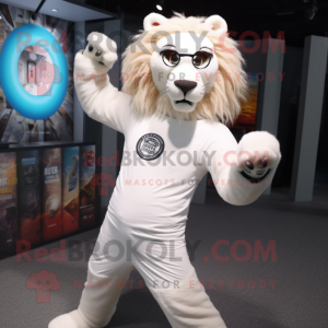 White Lion mascotte kostuum...