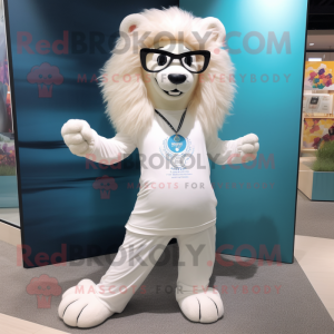 White Lion mascotte kostuum...