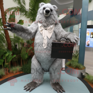 Silver Sloth Bear mascotte...