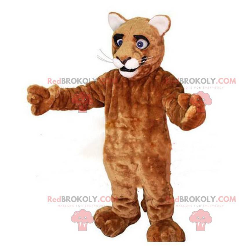 Gigantisk puma maskot, brun feline drakt, tiger - Redbrokoly.com Gigantisk puma maskot, brun feline drakt, tiger - Redbrokoly.com