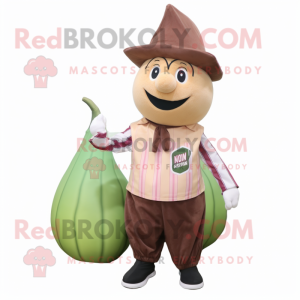 nan Onion mascot costume character dressed with a Corduroy Pants and Caps