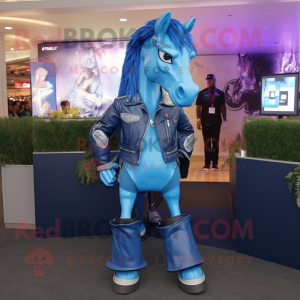 Blue Horse maskot kostume...