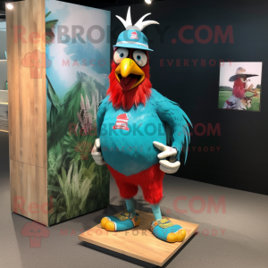 Teal Rooster mascotte...