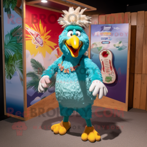 Teal Rooster mascotte...