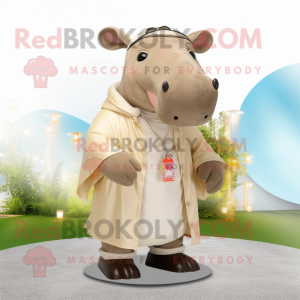 Beige Tapir maskot kostume...