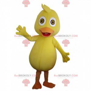 Yellow and orange duck mascot, giant canary costume -