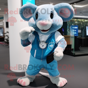 Sky Blue Rat mascotte...