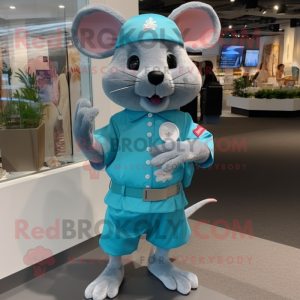 Sky Blue Rat mascotte...