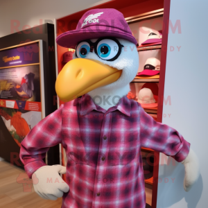 Magenta Gull maskot kostume...