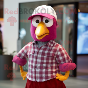 Magenta Gull maskot kostume...