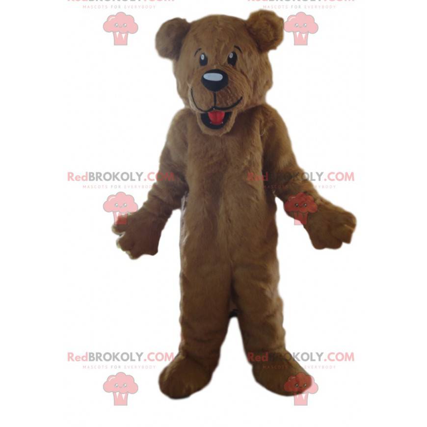 Brown teddy bear mascot, customizable - Redbrokoly.com
