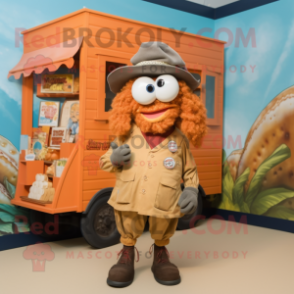 Rust Fried Calamari mascot costume character dressed with a Cargo Shorts and Berets