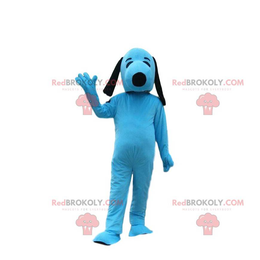 Mascotte de Snoopy bleu, célèbre chien de bande dessinée -