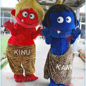 2 mascottes de Cro-Magnon de petits monstres - Redbrokoly.com