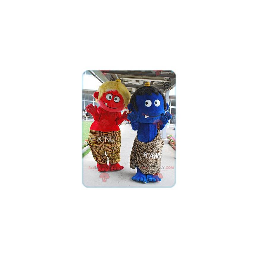 2 Cro-Magnon mascotte di piccoli mostri - Redbrokoly.com