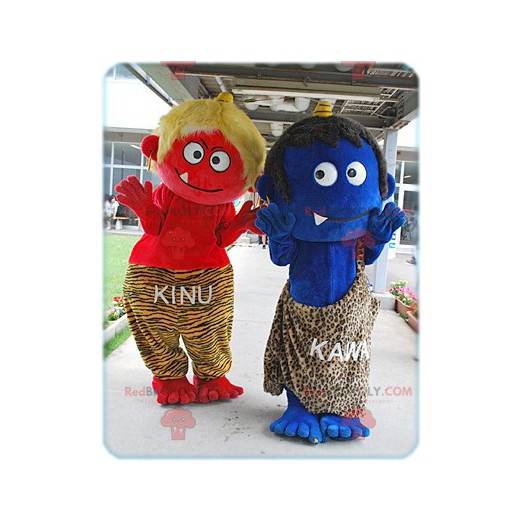 2 Cro-Magnon mascotte di piccoli mostri - Redbrokoly.com