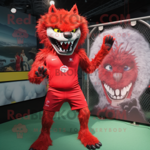 Red Werewolf maskot drakt...