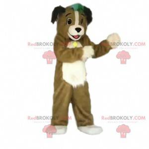 Brown and white dog mascot with a collar - Redbrokoly.com