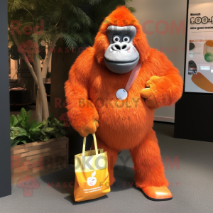 Oransje Gorilla maskot...