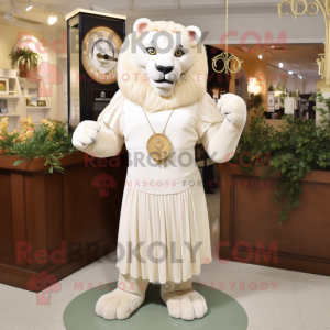 Cream Lion maskot kostume...