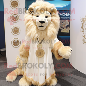Cream Lion maskot kostume...