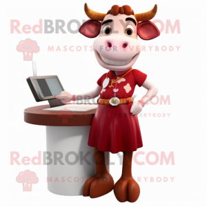 Rode Hereford koe mascotte...