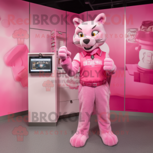 Roze Puma mascotte kostuum...