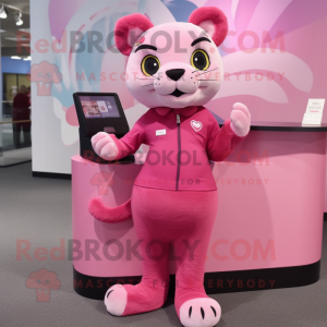 Rosa Puma Maskottchen...