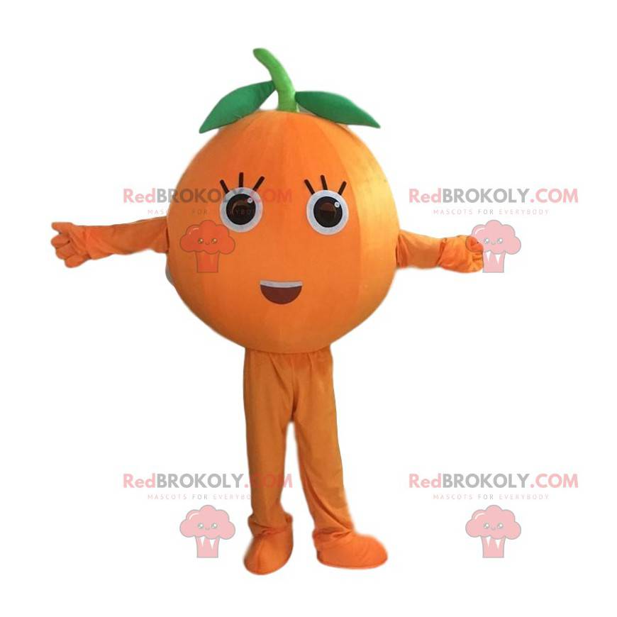 Gigantisk oransje maskot, oransje fruktdrakt - Redbrokoly.com