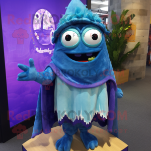 Blå Ceviche maskot kostume...
