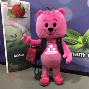 Rosa hallon maskotdräkt...